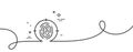 Fingerprint line icon. Finger print target sign. Continuous line with curl. Vector