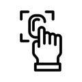 fingerprint line icon illustration vector graphic