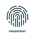 Fingerprint Line Icon. Unique Finger Print ID, Human Biometric Identity Linear Pictogram. Thumbprint Outline Sign