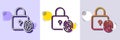 Fingerprint lock line icon. Finger print scan sign. Halftone dotted pattern. Vector