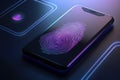 Fingerprint login for access control to mobiles computer, created with Generative AI technology