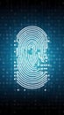 Fingerprint login Cyber security data protection concept
