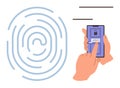 Fingerprint Login Unlocking Smartphone for Secure Access to Personal Information Royalty Free Stock Photo