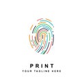 Fingerprint logo,fingerprint scan logo for business card identity. Royalty Free Stock Photo