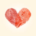 Fingerprint love heart design