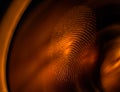 Fingerprint macro on a lens in red light Royalty Free Stock Photo