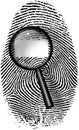 Fingerprint and magnify glass Royalty Free Stock Photo