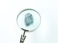 Fingerprint through magnifying glass