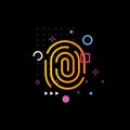 Fingerprint mapping logo. Thumbprint scanning. Biometric passport identification icon. Application authorization Royalty Free Stock Photo