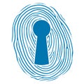 Fingerprint over a lock keyhole