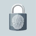 Fingerprint Padlock for Digital Security Royalty Free Stock Photo