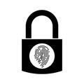Fingerprint padlock icon. Scan fingerprint icon. Security concept icon Royalty Free Stock Photo