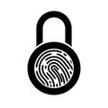 Fingerprint padlock icon. Scan fingerprint icon. Security concept icon Royalty Free Stock Photo
