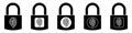 Fingerprint padlock icon. Scan fingerprint icon. Security concept icon Royalty Free Stock Photo