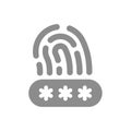 Fingerprint password entry vector icon
