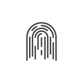 Fingerprint protection line icon