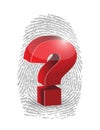 Fingerprint and question mark illustration design