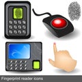 Fingerprint reader icons Royalty Free Stock Photo