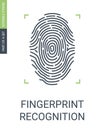 Fingerprint recognition or biometric data access icon Royalty Free Stock Photo