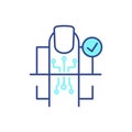 Fingerprint recognition RGB color icon Royalty Free Stock Photo