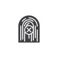 Fingerprint rejected authentication vector icon