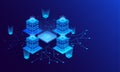 Fingerprint scan, biometric identity and approval. Future of sec