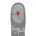 Fingerprint scan on finger silhouette set with Map Pointer symbol concept idea illustration isolated on white background, and Fin Royalty Free Stock Photo