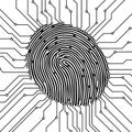Fingerprint scan illustration. Security concept. Biometric identification. Vector illustration.