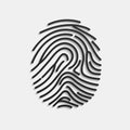 Fingerprint. Scan fingerprint isolated on white background. Volume press of finger with shadow. Vector illustration