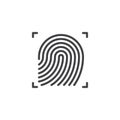Fingerprint scan line icon Royalty Free Stock Photo