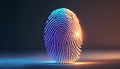 Fingerprint scan provides access with biometrics identification. Technology, Security and identification concept. Generative Ai Royalty Free Stock Photo