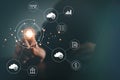 Fingerprint scan for secure access and unlock design concept Royalty Free Stock Photo