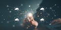 Fingerprint scan for secure access and unlock design concept Royalty Free Stock Photo