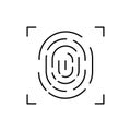 Fingerprint scan single isolated icon with line or outline style