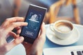 Fingerprint scan on smartphone digital device, secured access to private data