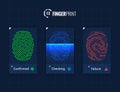 Fingerprint Scan Technology Icons Set