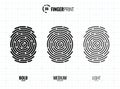 Fingerprint Scan Vector Icons Set