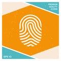 Fingerprint. Scanned finger icon