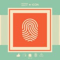 Fingerprint. Scanned finger icon