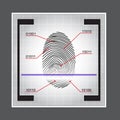 Fingerprint Scanner Access Granted Denied Vector Illustration