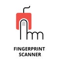 Fingerprint scanner icon, for graphic and web design