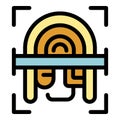 Fingerprint scanner recognizing person for security access control