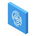 Fingerprint scanner showing rotating circles identifying user Royalty Free Stock Photo