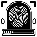 Fingerprint scanning device biometric authentication identity access symbol Royalty Free Stock Photo