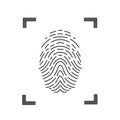 Fingerprint scanning icon for apps with security unlock stock vector Royalty Free Stock Photo