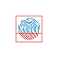 Fingerprint scanning icon isolated on white background. Vector illustration Royalty Free Stock Photo