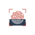 Fingerprint scanning icon isolated on white background. Vector illustration Royalty Free Stock Photo