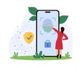 Fingerprint scanning for identification, authorization and account access in mobile app