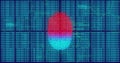 Fingerprint scanning image over digital binary code background Royalty Free Stock Photo