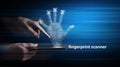 Fingerprint scanning provides secure access .3D illustration Royalty Free Stock Photo
